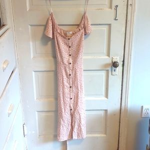 Pale pink floral summer dress